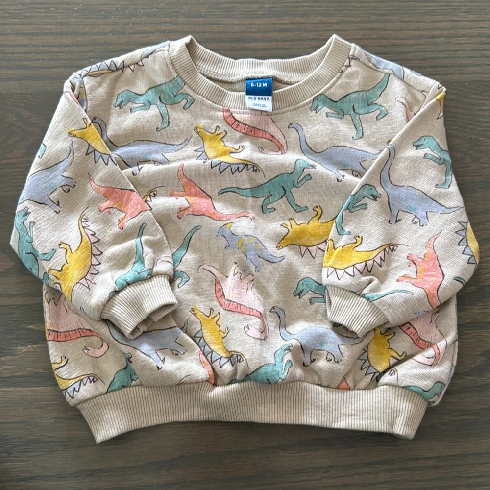 Old Navy Dinosaur Print French Terry Sweatshirt 6-12M